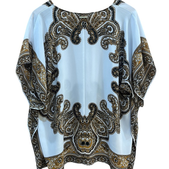 Michael Kors White and Gold Paisley Blouse - Picture 4 of 4